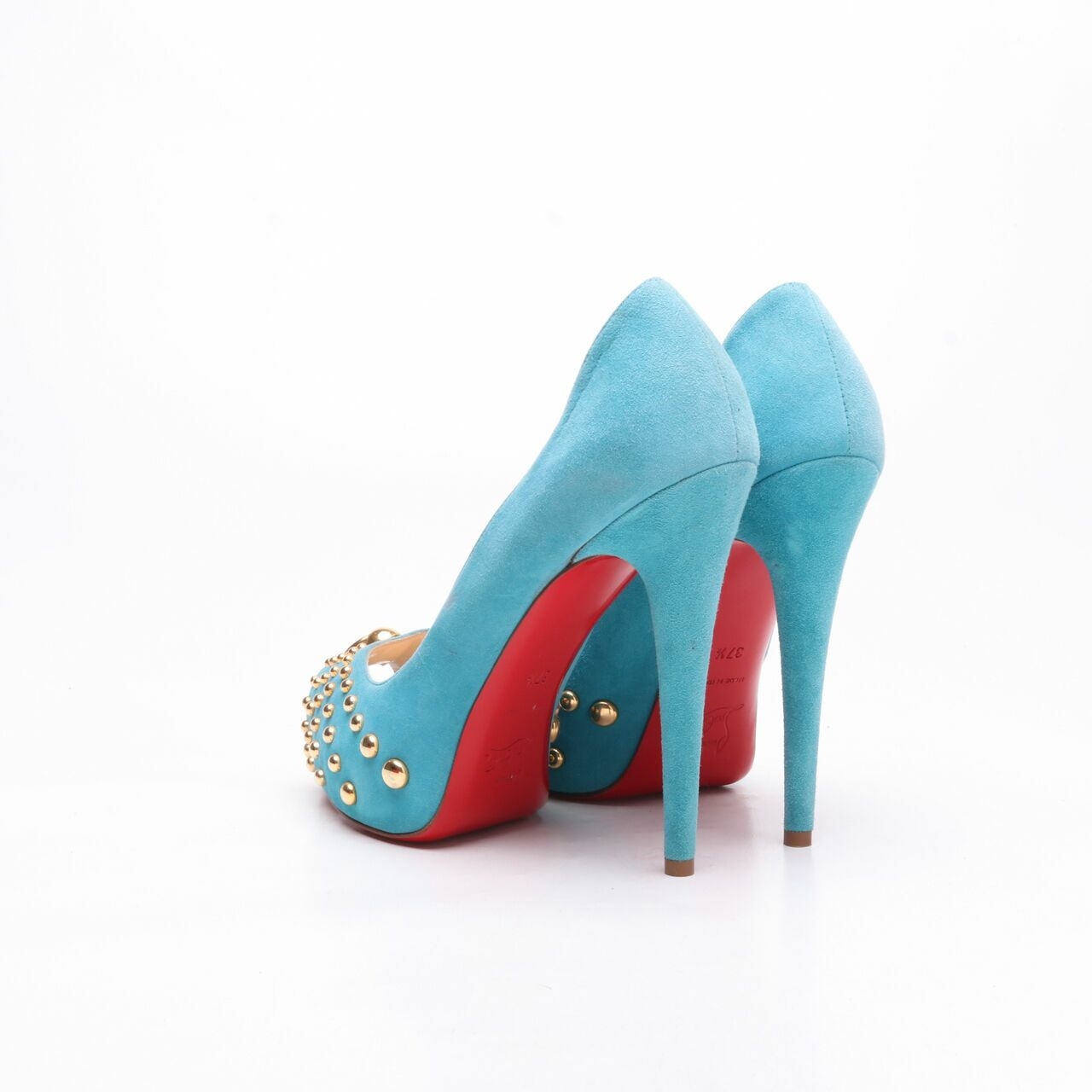 Christian Louboutin Suede Blue Mint Heels