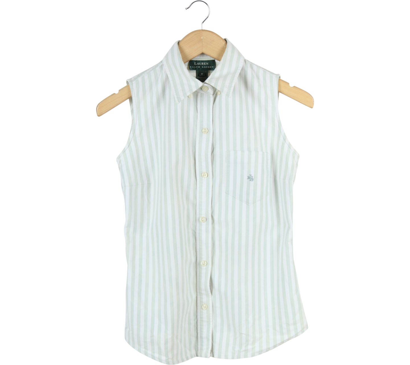 Ralph Lauren Green And White Striped Sleeveless