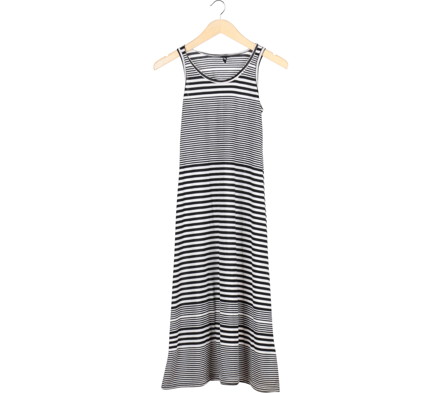 H&M Black And White Striped Sleeveless Long Dress