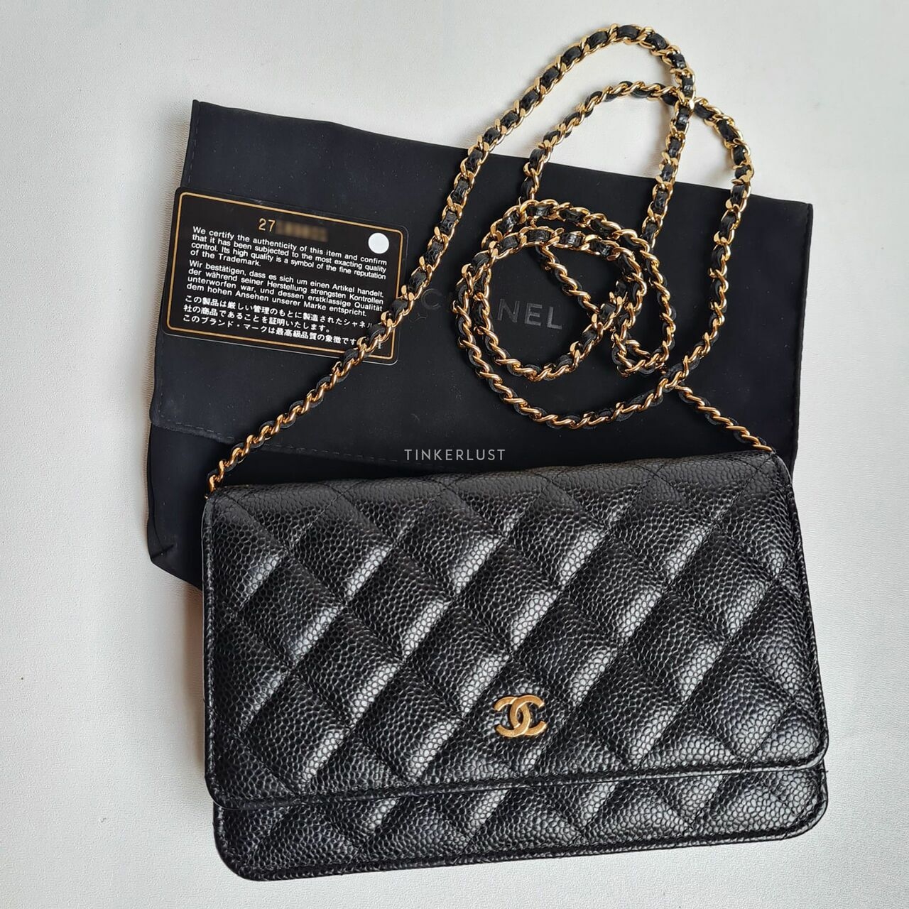 Chanel Black Caviar WOC GHW #27 Sling Bag