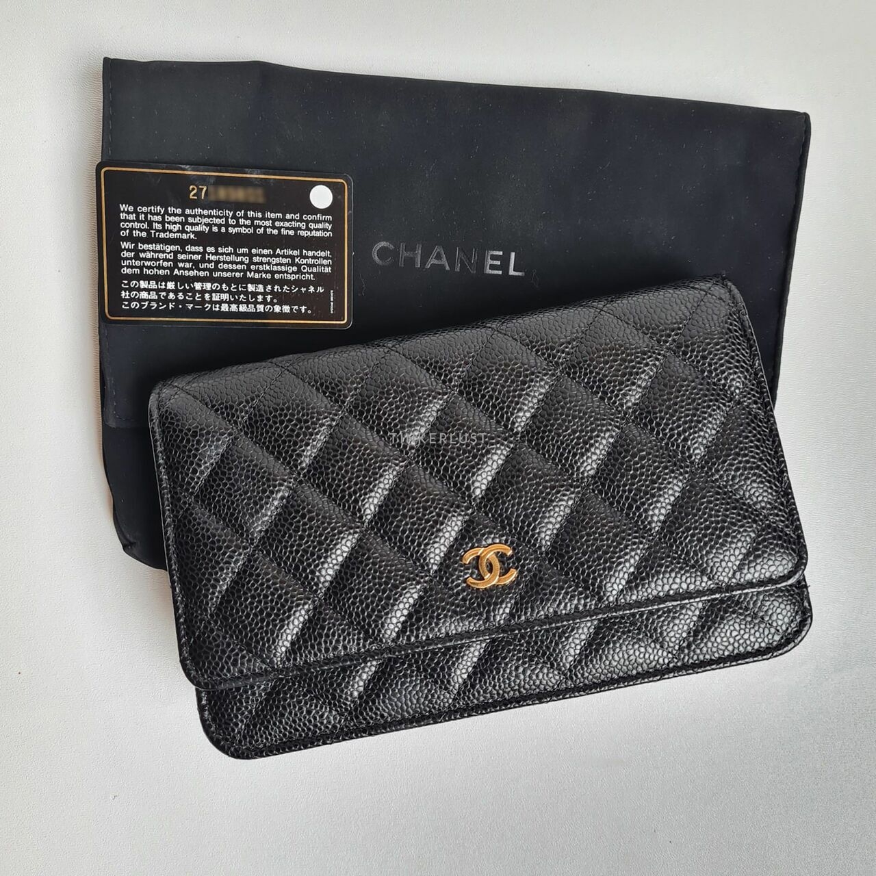 Chanel Black Caviar WOC GHW #27 Sling Bag