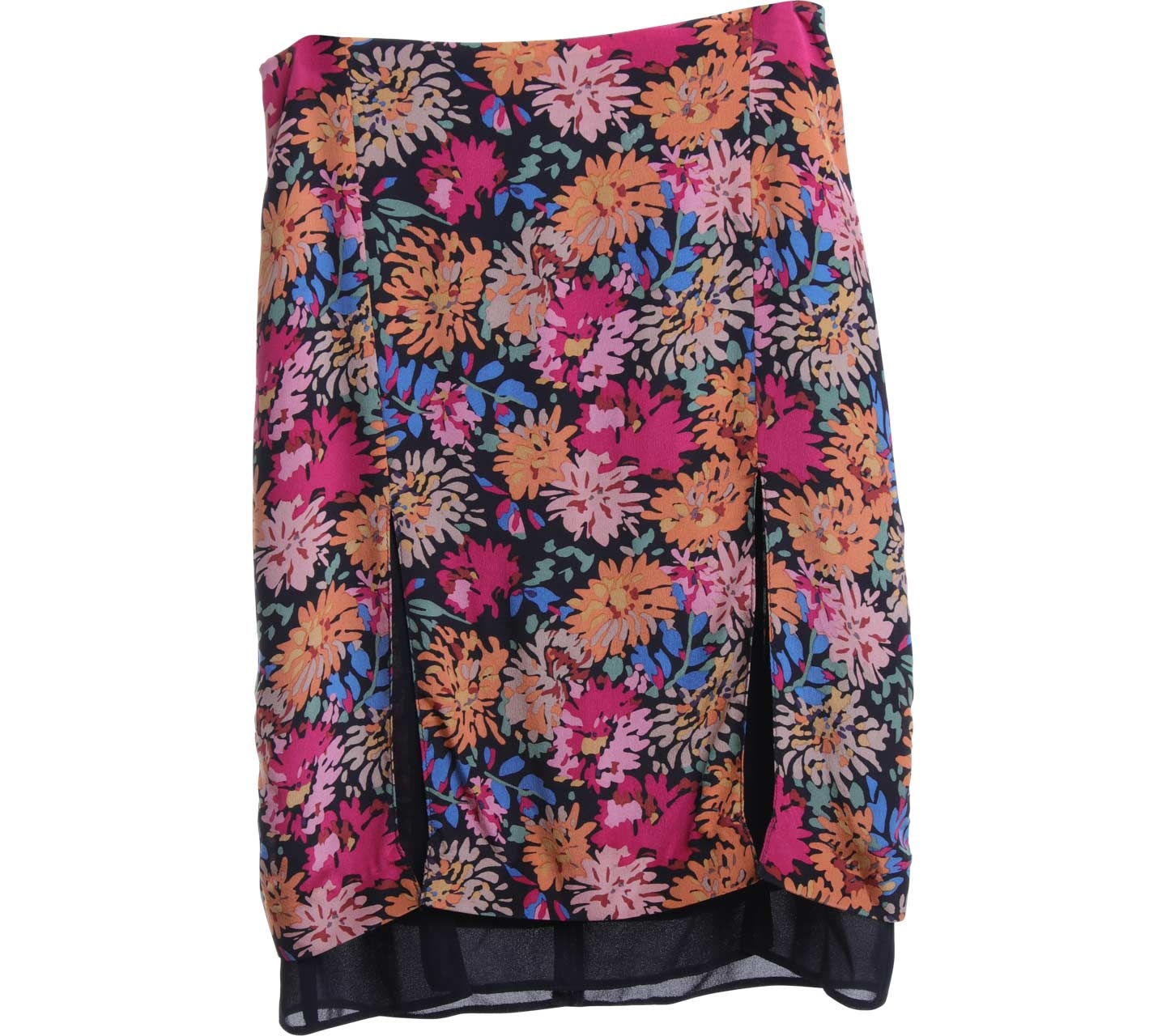 Topshop Black Floral Mini Skirt