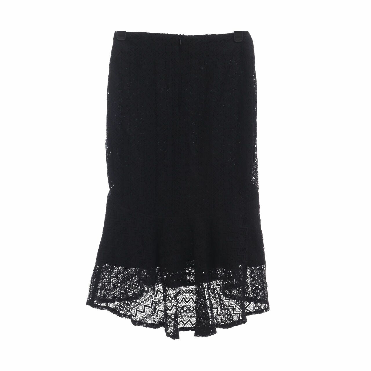 The Executive Black Lace Midi Skirt