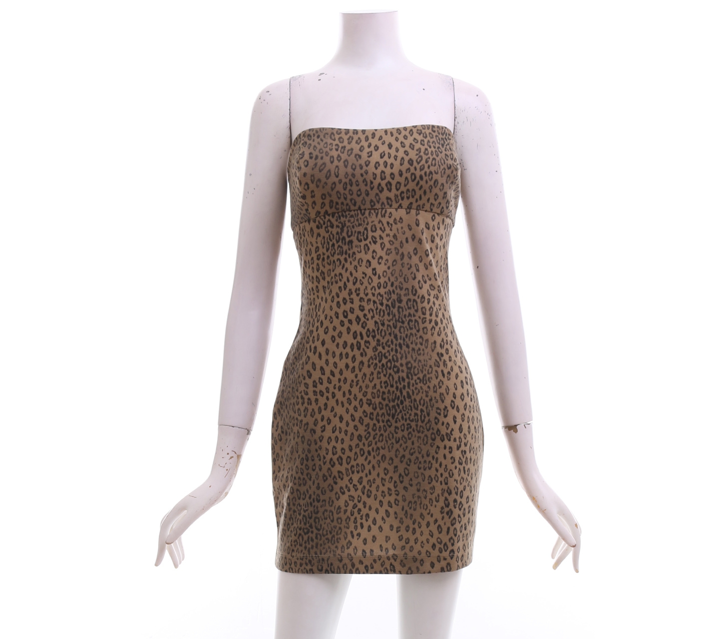 Zara Brown Tube Leopard Mini Dress