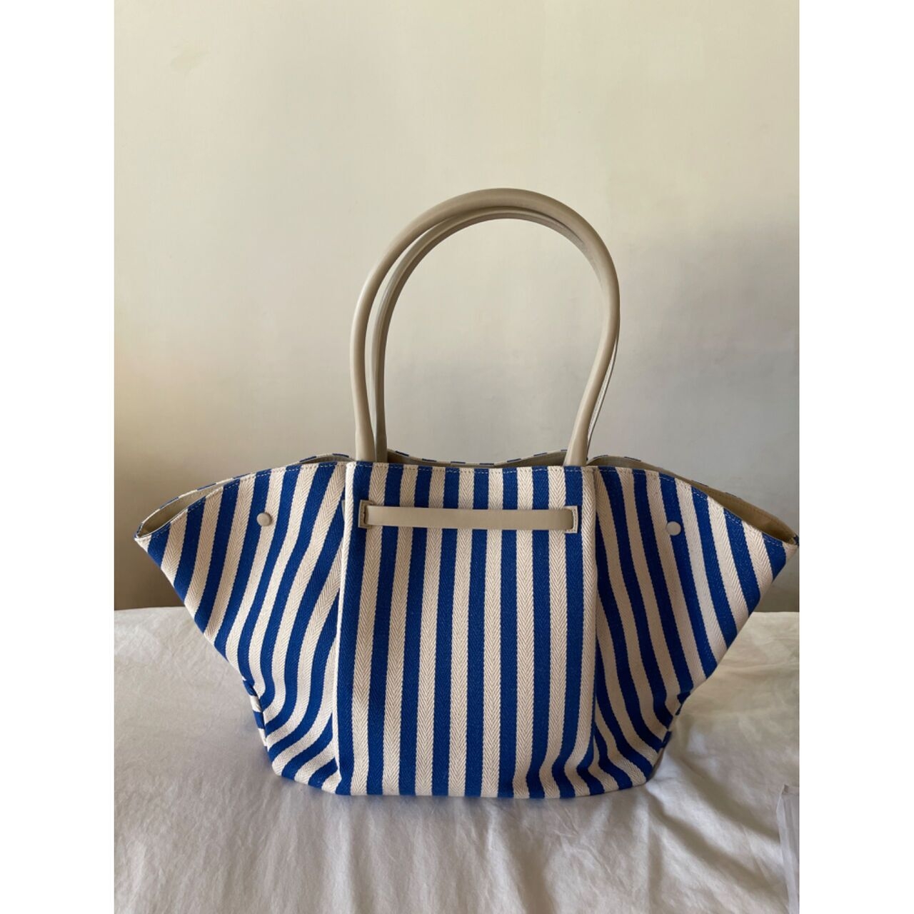 DeMellier The New York cobalt blue striped cotton canvas