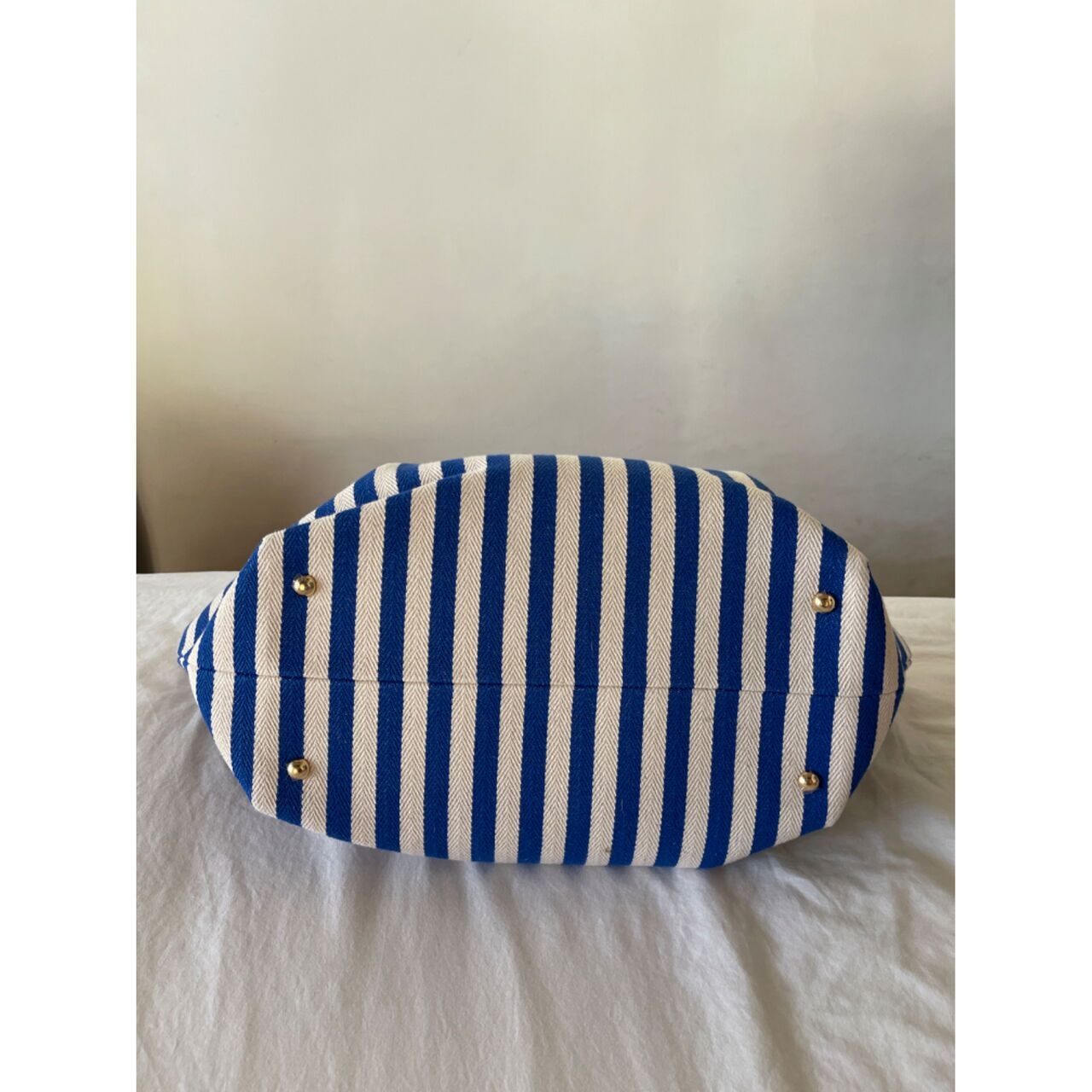 DeMellier The New York cobalt blue striped cotton canvas