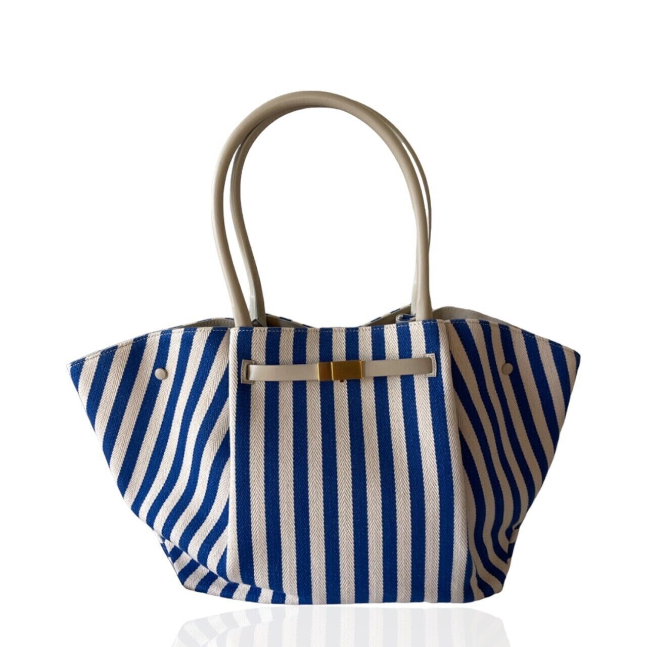 DeMellier The New York cobalt blue striped cotton canvas