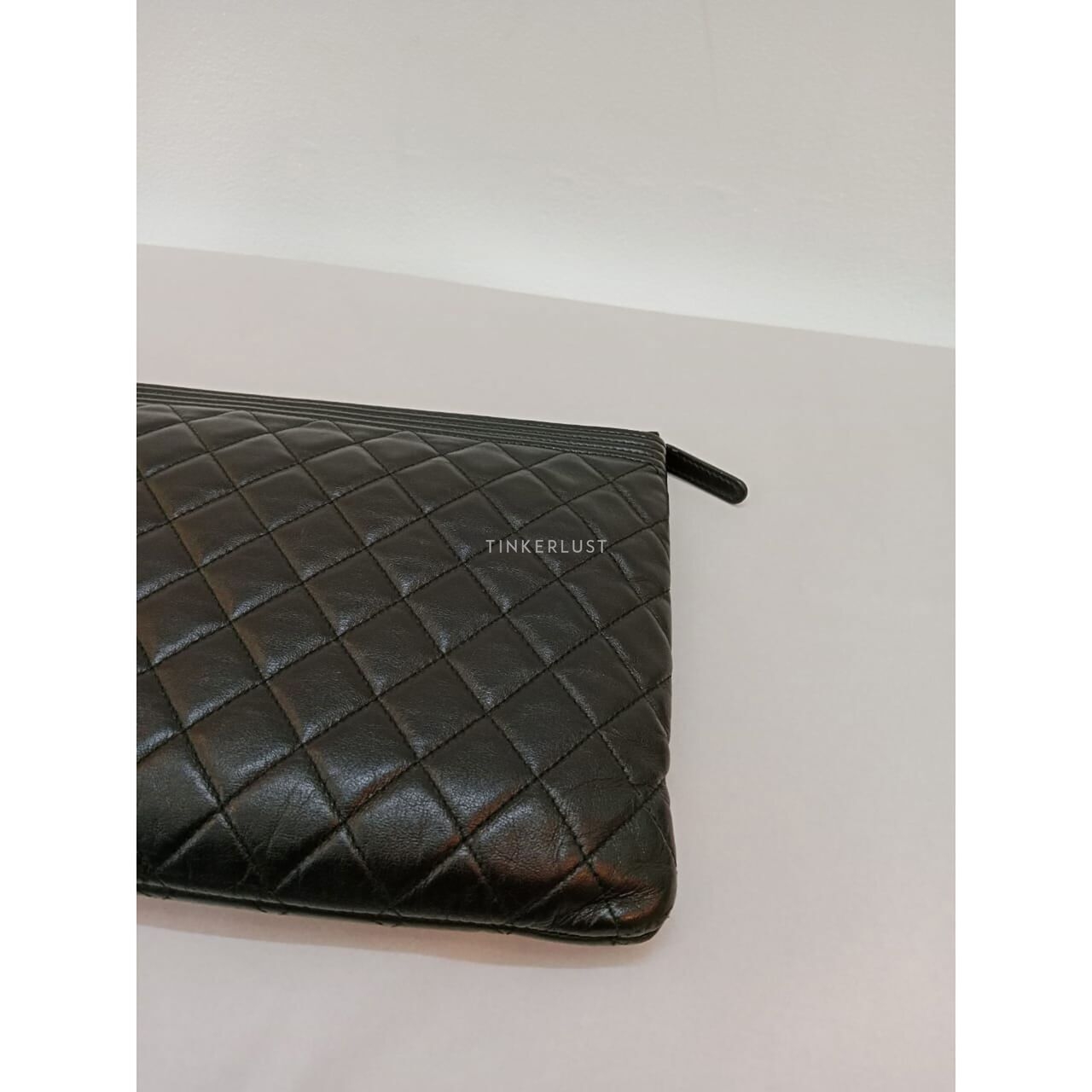 Chanel Boy Ocase So Black In Black Calfskin.#24 2018 Pouch