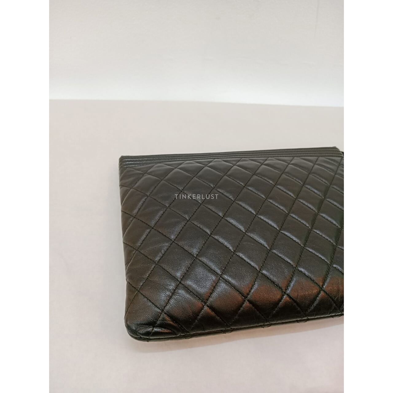 Chanel Boy Ocase So Black In Black Calfskin.#24 2018 Pouch