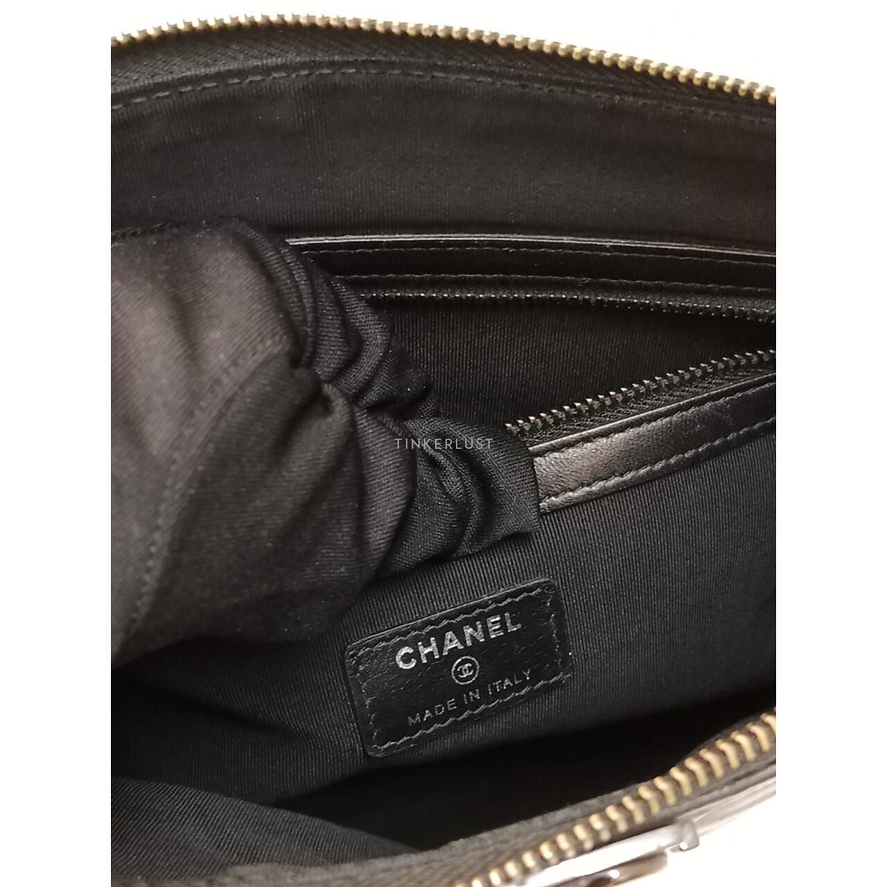 Chanel Boy Ocase So Black In Black Calfskin.#24 2018 Pouch