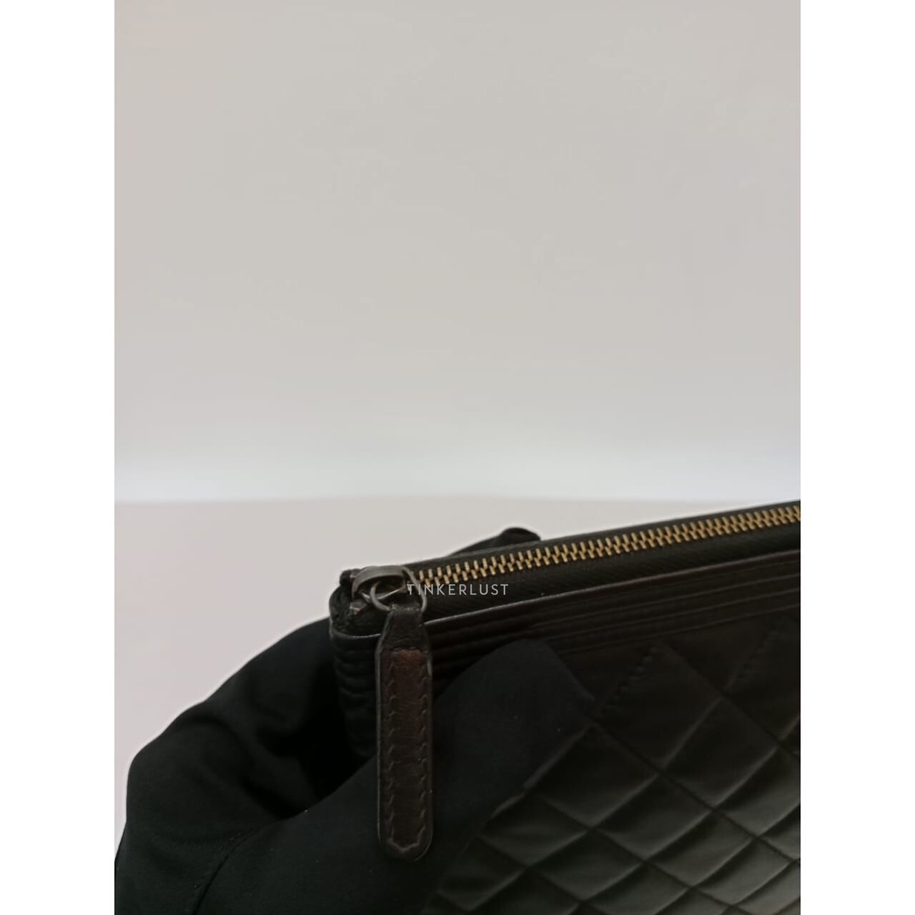 Chanel Boy Ocase So Black In Black Calfskin.#24 2018 Pouch