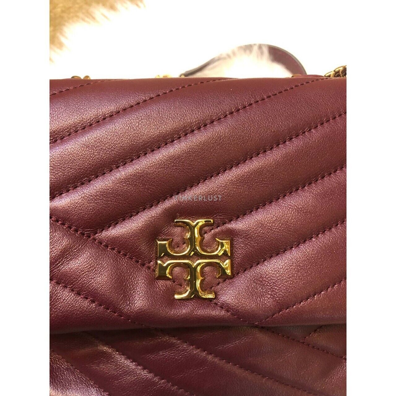 Tory Burch Kira Chevron Small Imperial Garnet GHW Shoulder Bag