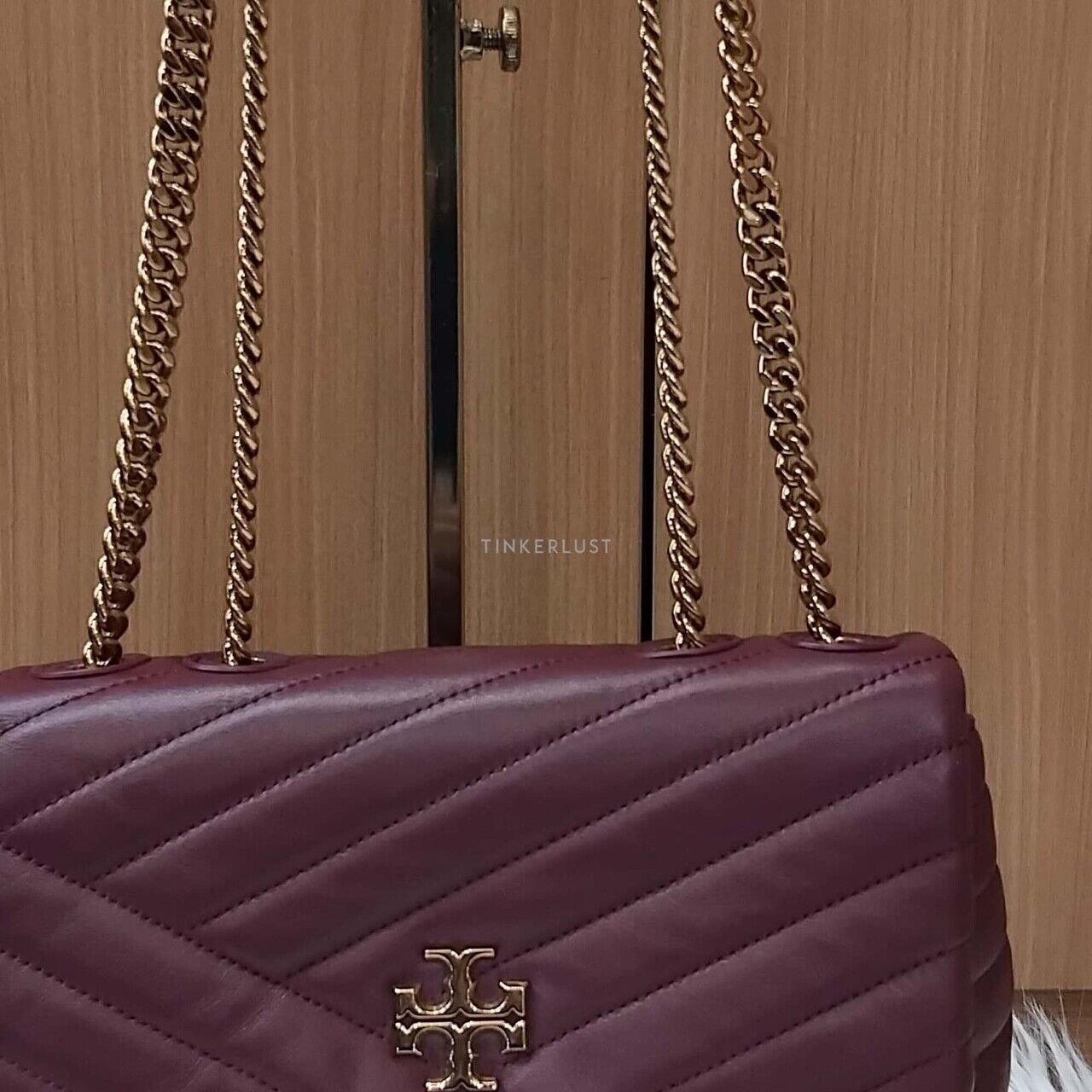 Tory Burch Kira Chevron Small Imperial Garnet GHW Shoulder Bag