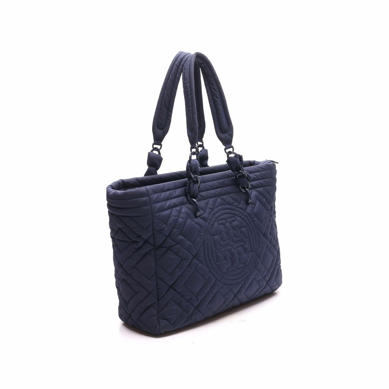 Tory Burch Nylon Navy Quilted Tote Bag