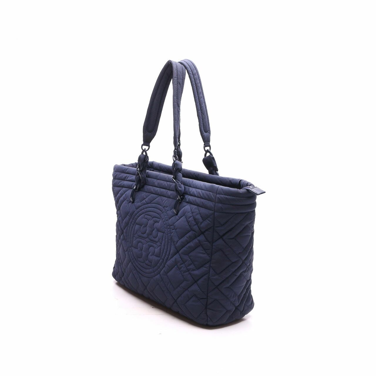 Tory Burch Nylon Navy Quilted Tote Bag