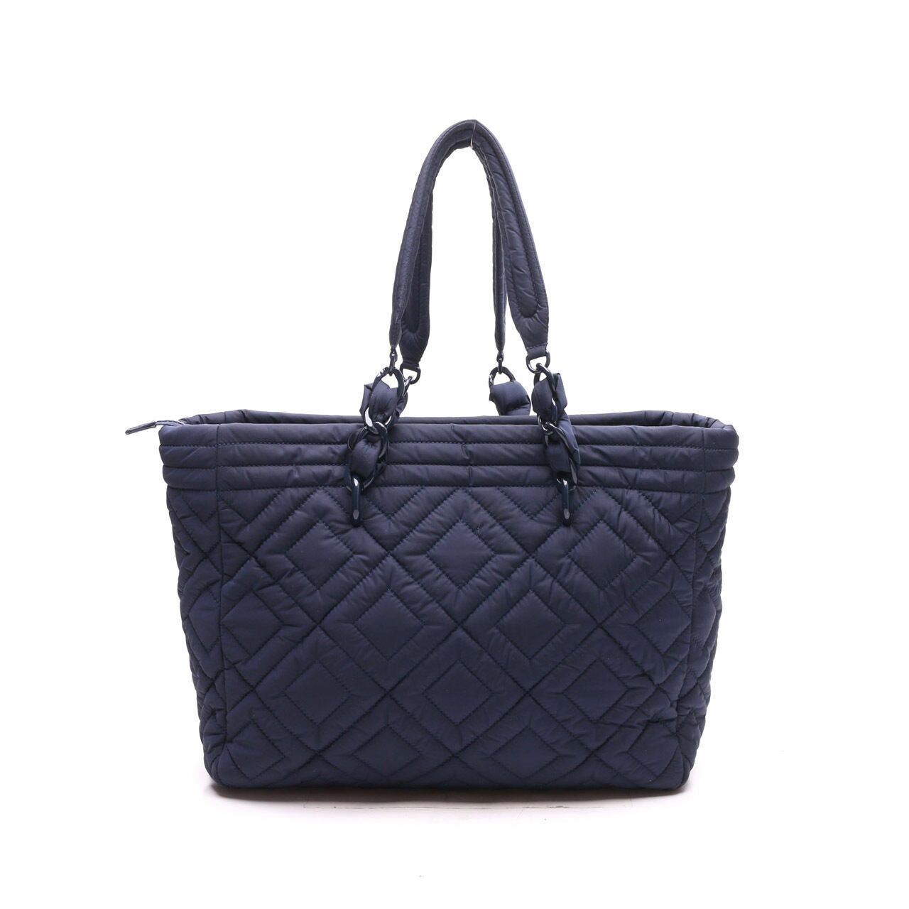 Tory Burch Nylon Navy Quilted Tote Bag