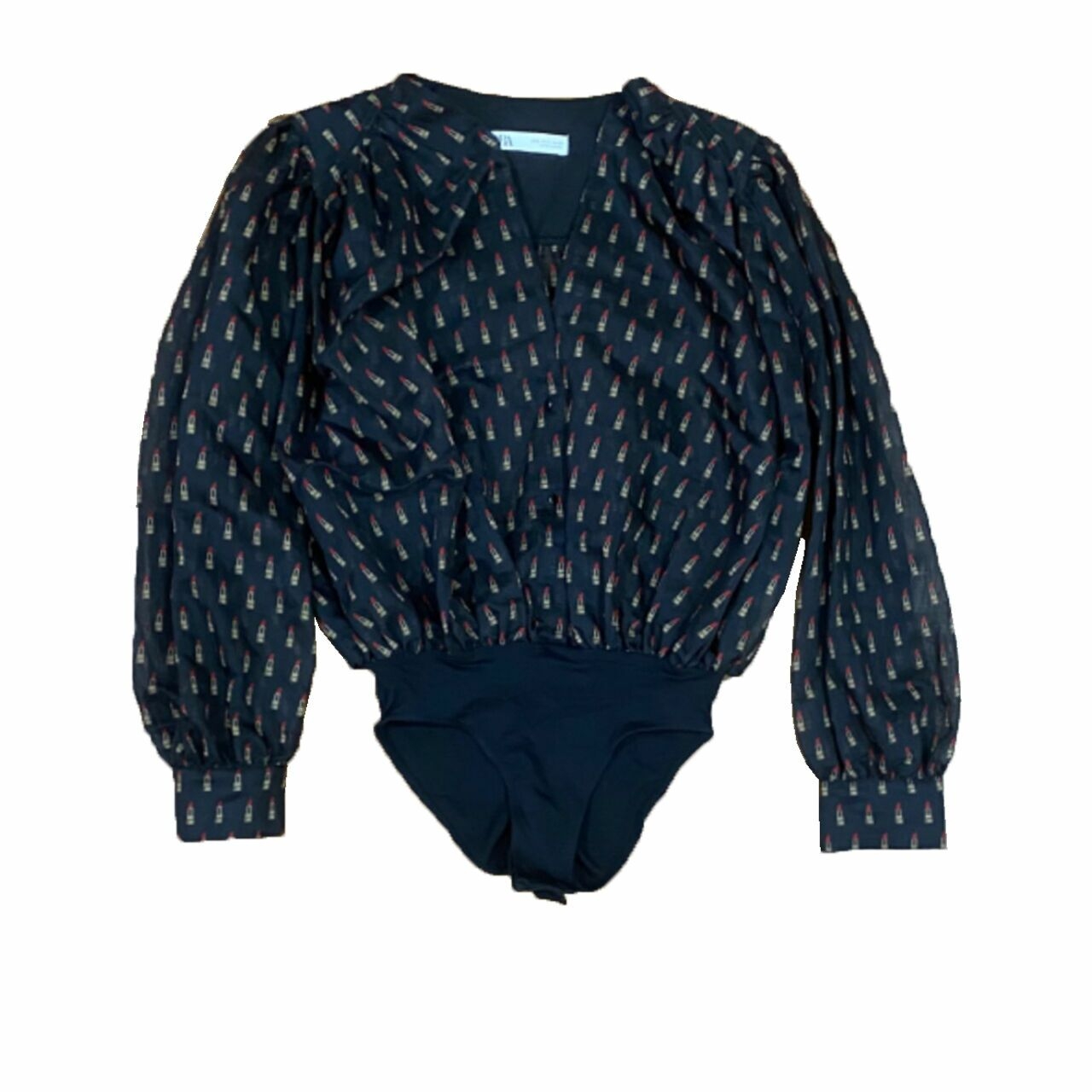 Zara Black Patterned Blouse