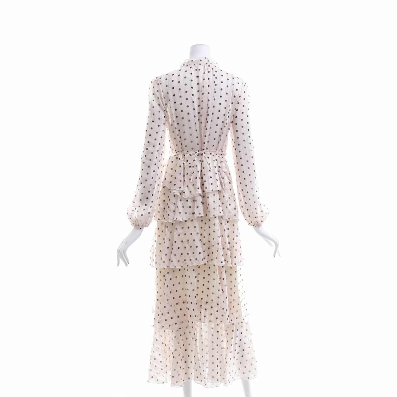 Private Collection Off White & Black Polkadots Long Dress