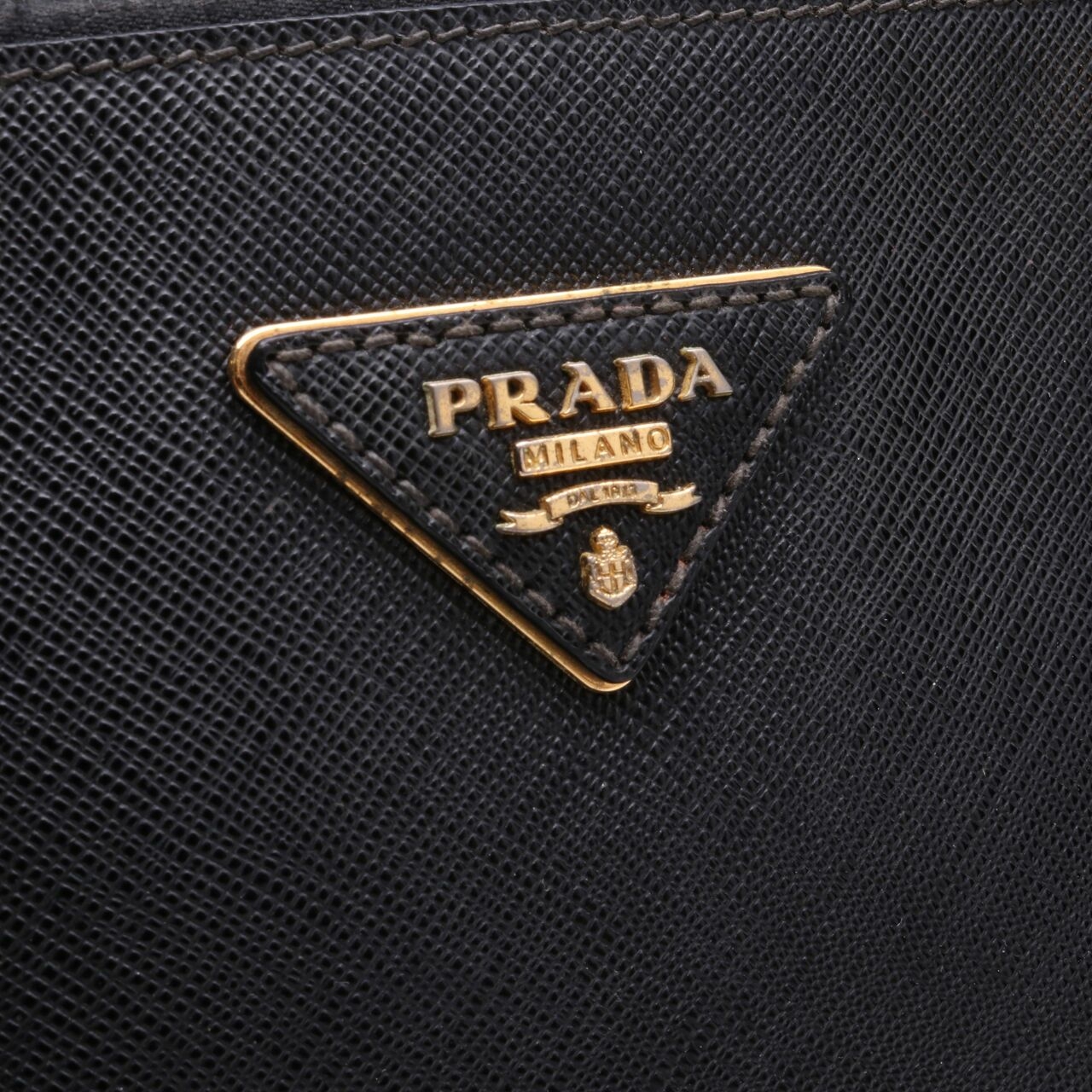 Prada Saffiano Double Zip Black Satchel