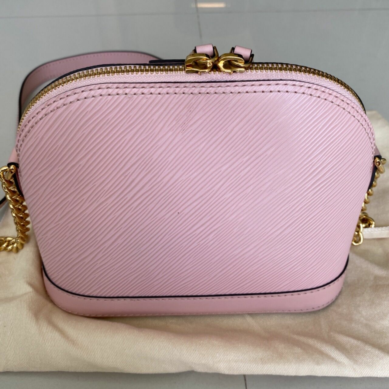 Louis Vuitton Epi Alma Mini Chain Pink