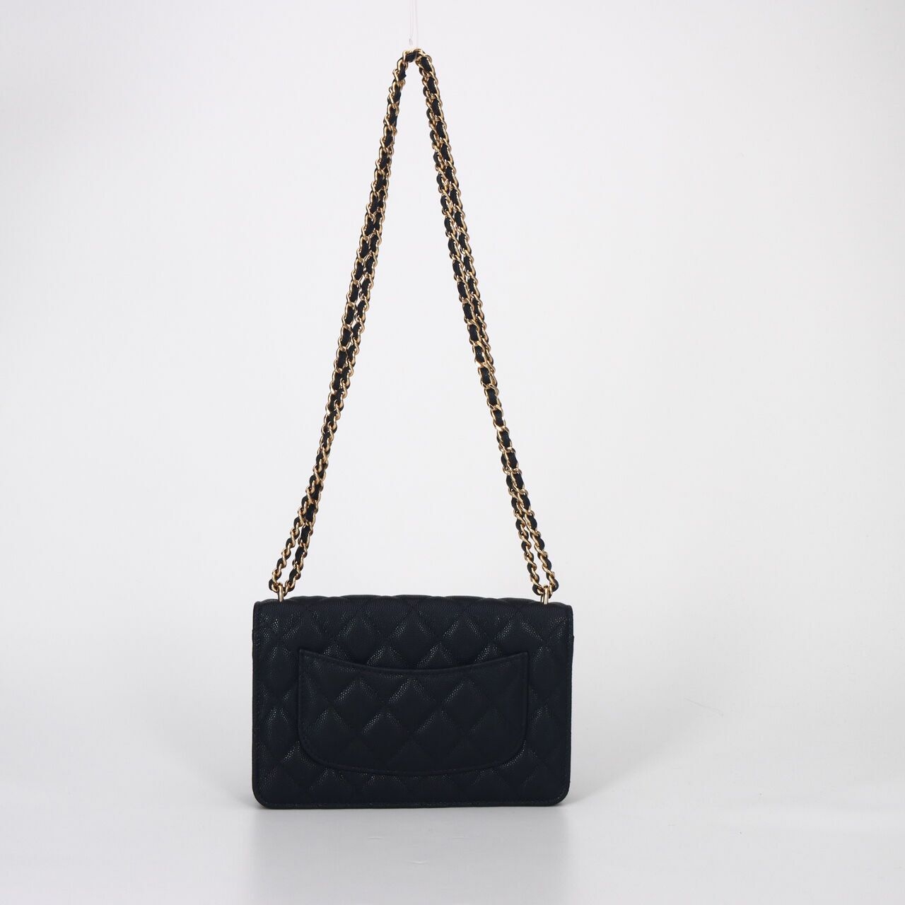 Chanel WOC Caviar Black Front Pocket Sling Bag 