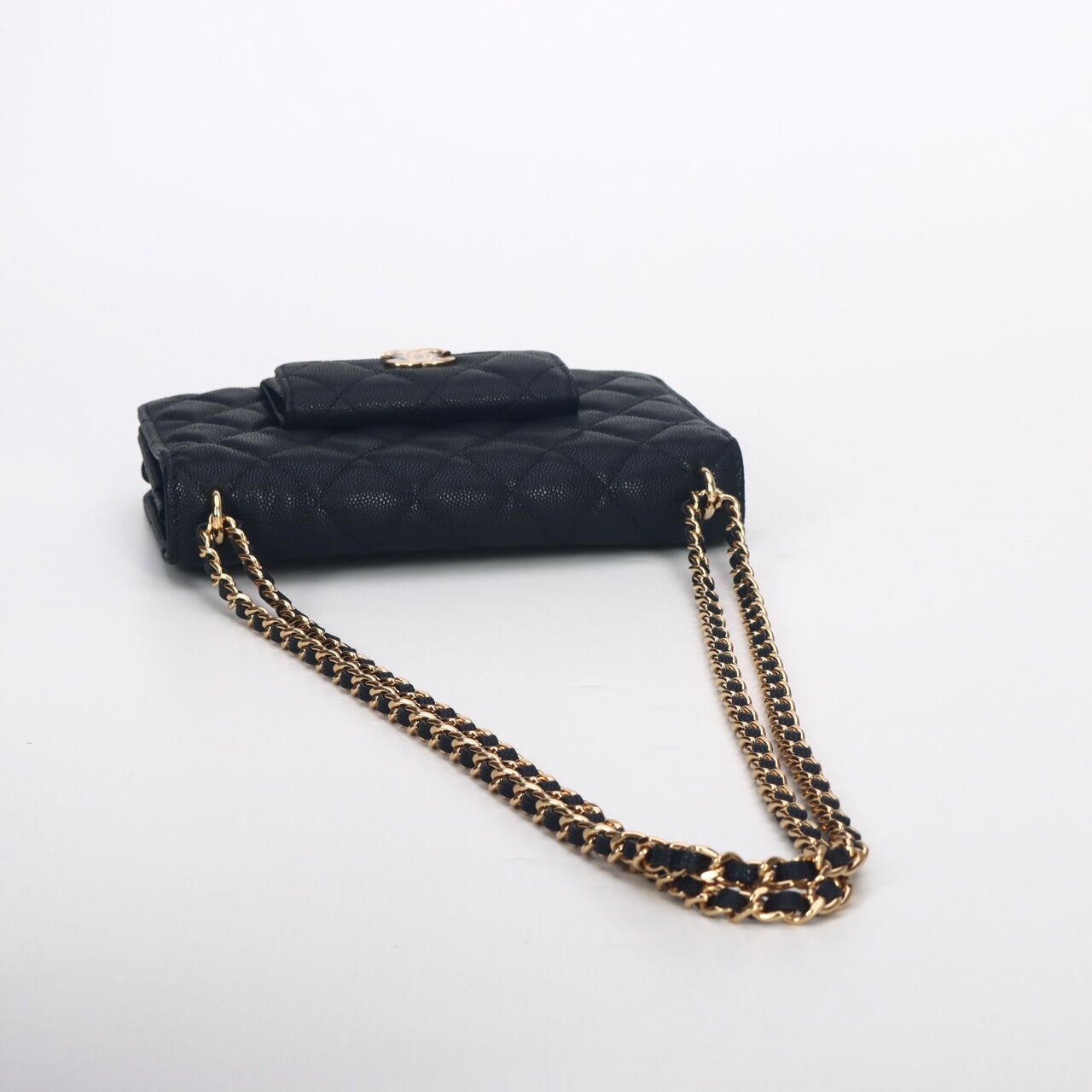 Chanel WOC Caviar Black Front Pocket Sling Bag 