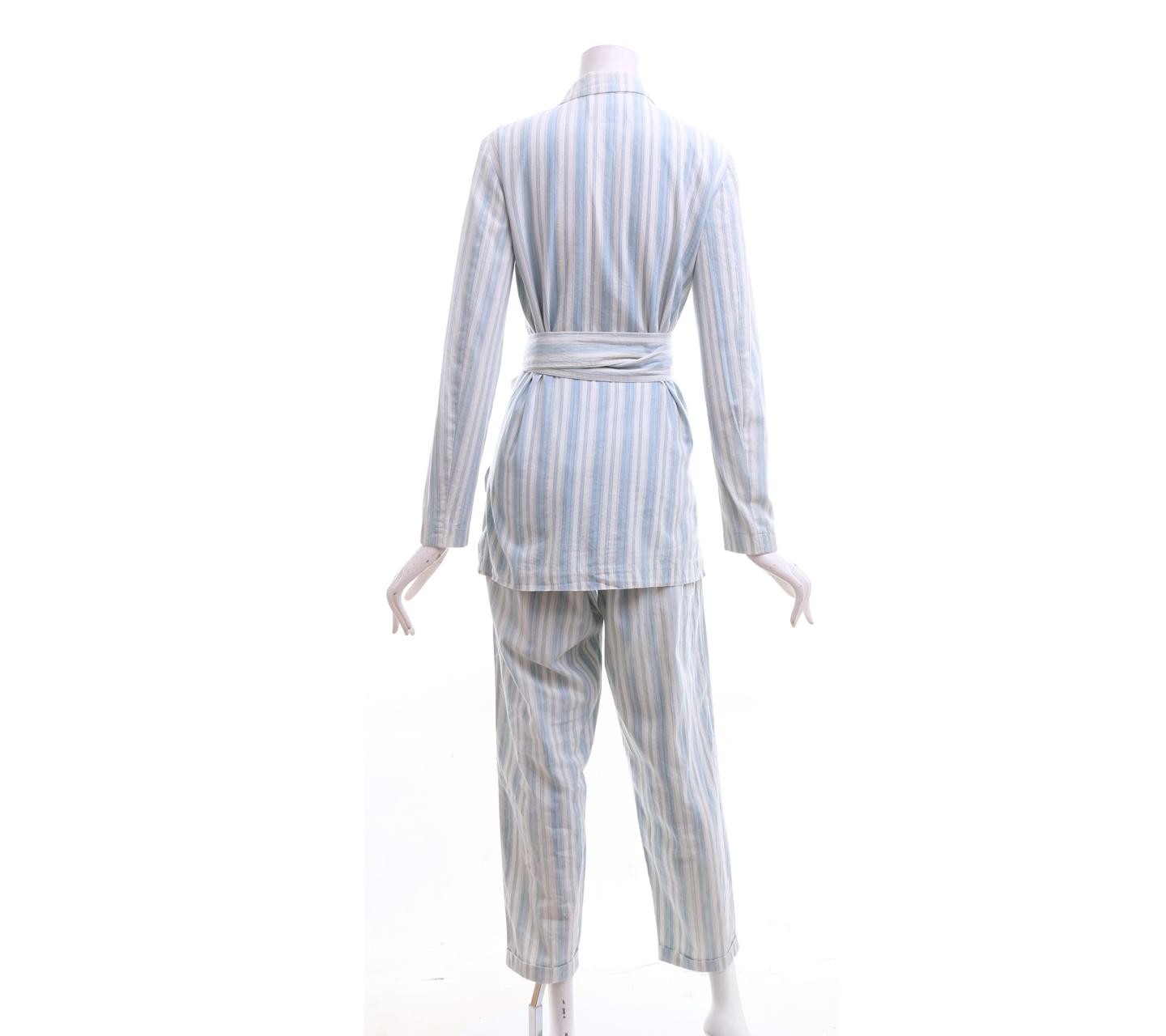 Lurik Akik Blue & White Striped With Strap Two Piece