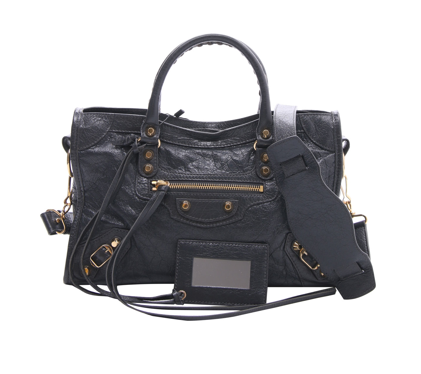 Balenciaga Dark Grey Small City Satchel