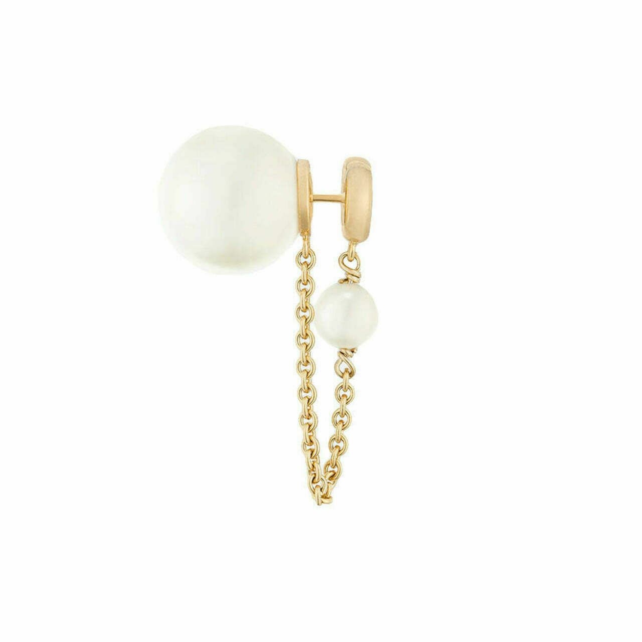 Christian Dior Tribales Earrings with Chain Pearls Antique Gold