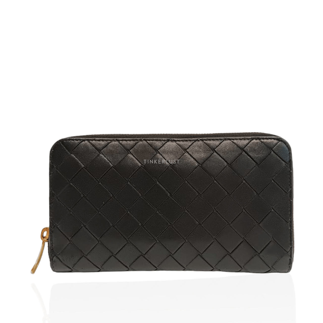 Bottega Veneta Black Zippy GHW Wallet