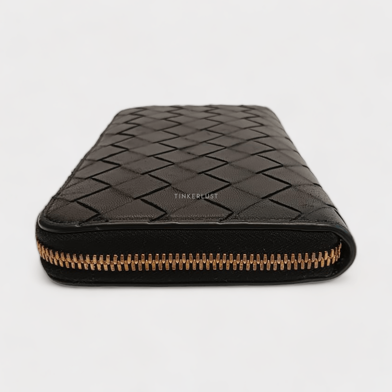 Bottega Veneta Black Zippy GHW Wallet