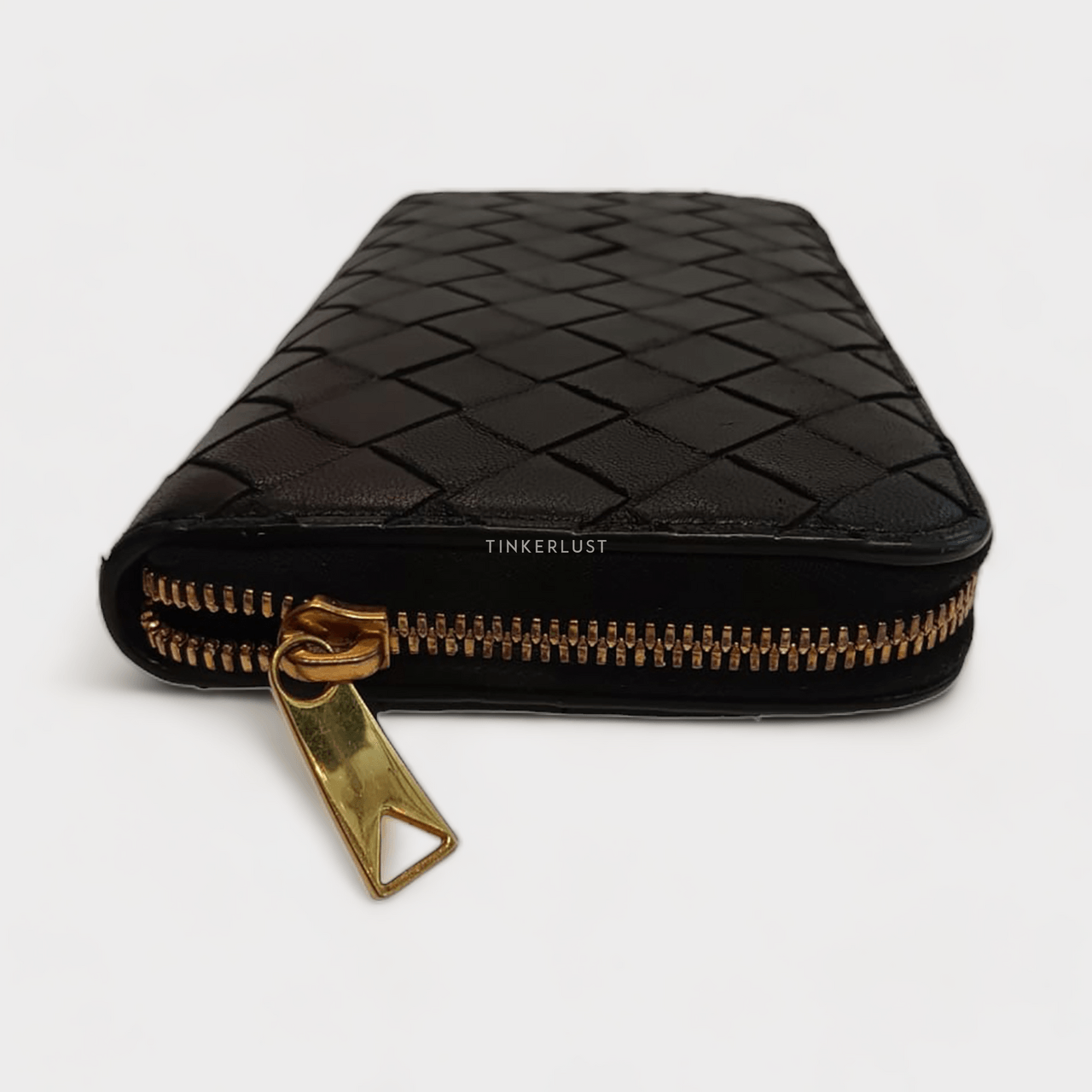 Bottega Veneta Black Zippy GHW Wallet