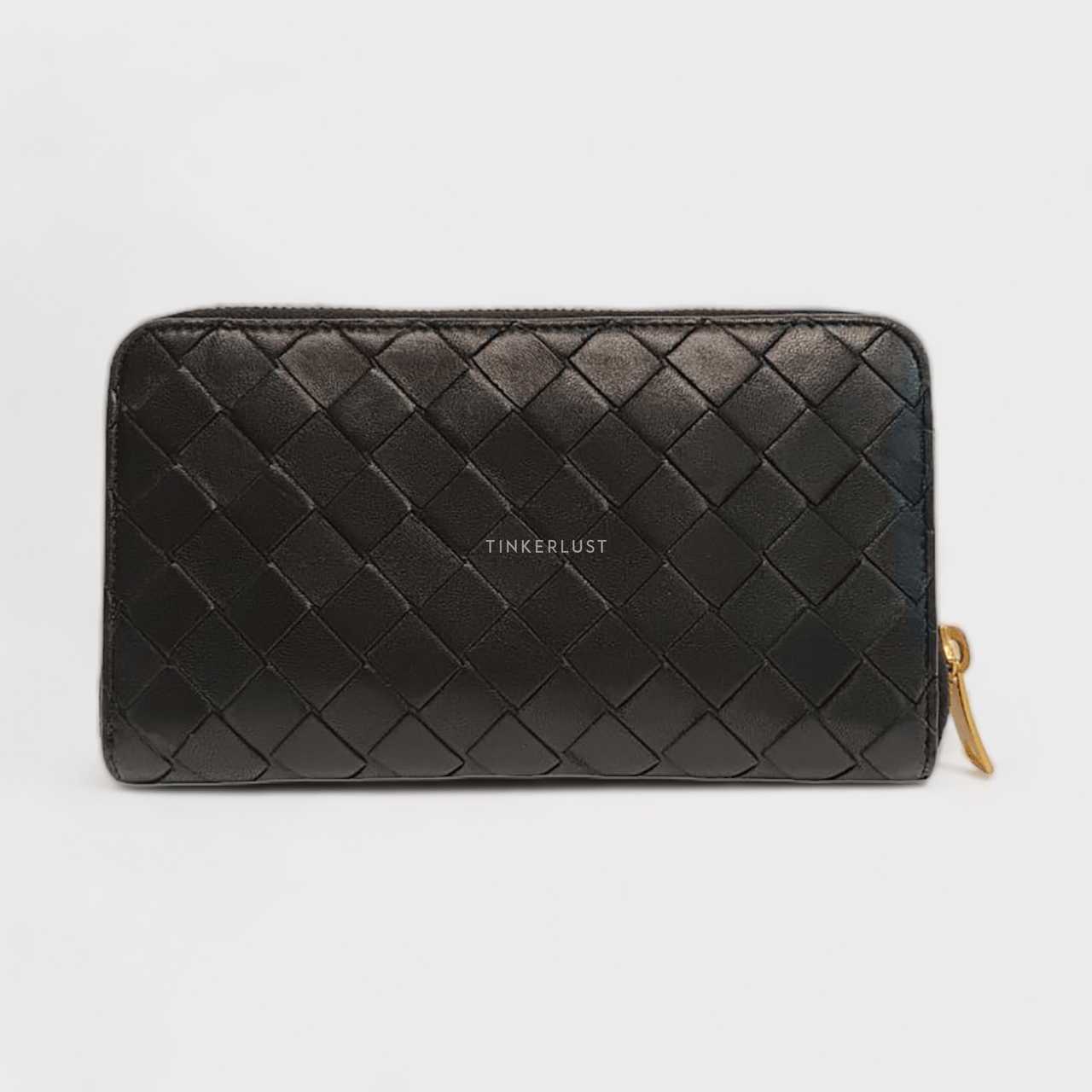 Bottega Veneta Black Zippy GHW Wallet