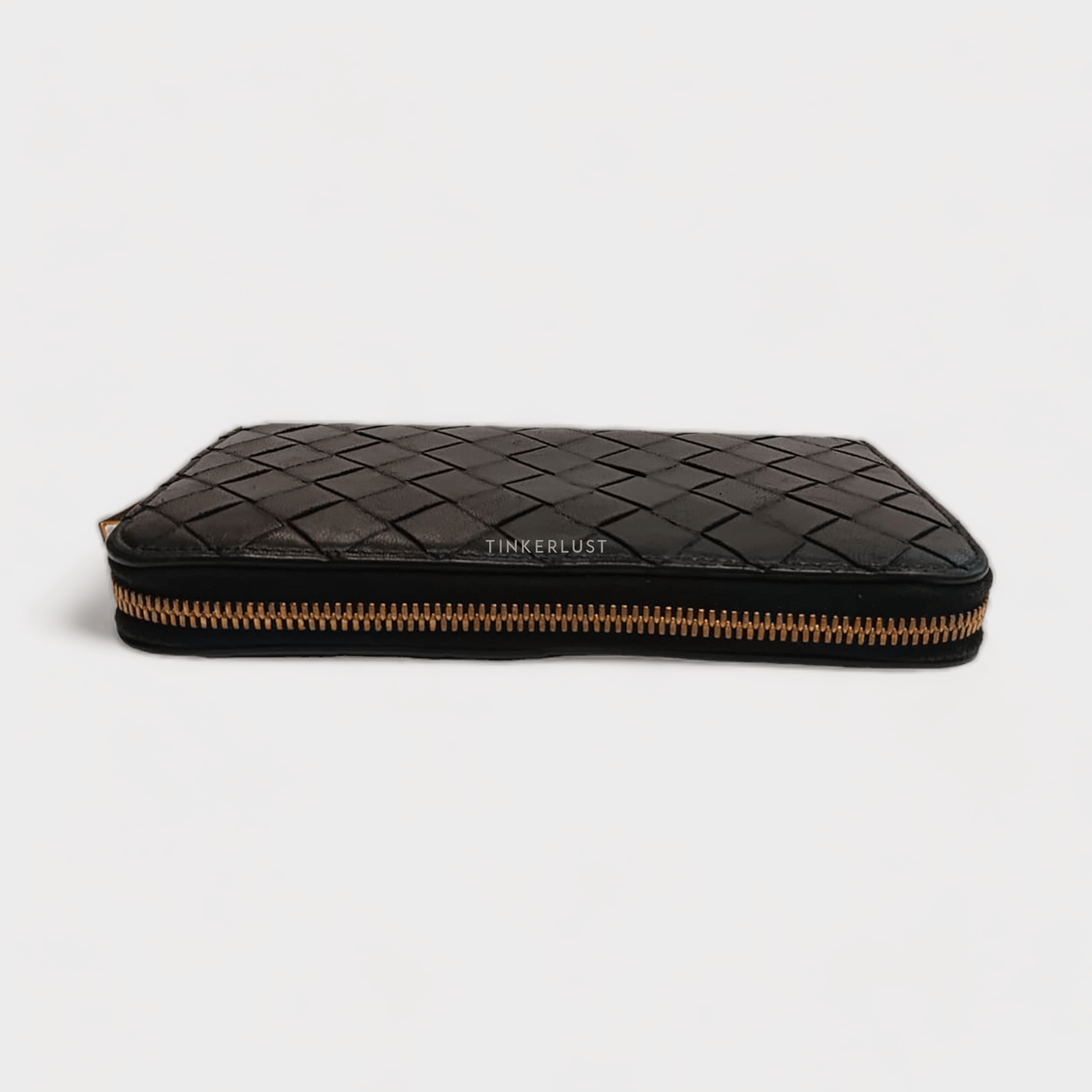 Bottega Veneta Black Zippy GHW Wallet