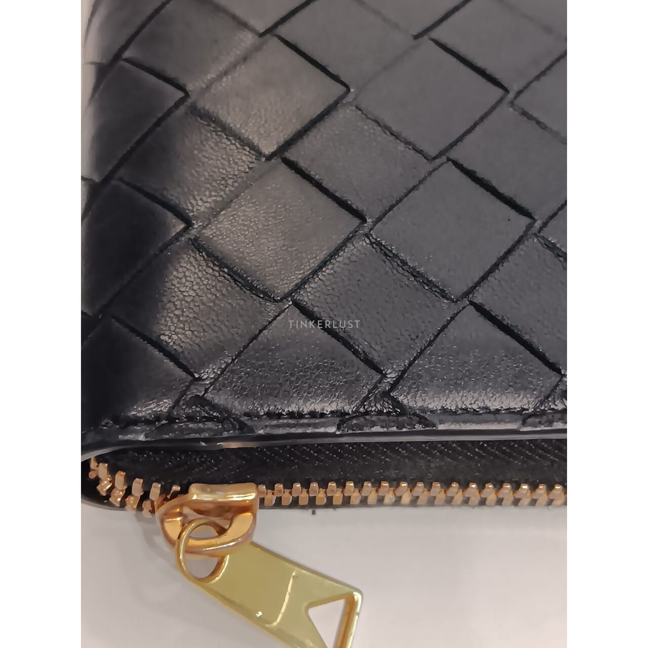 Bottega Veneta Black Zippy GHW Wallet