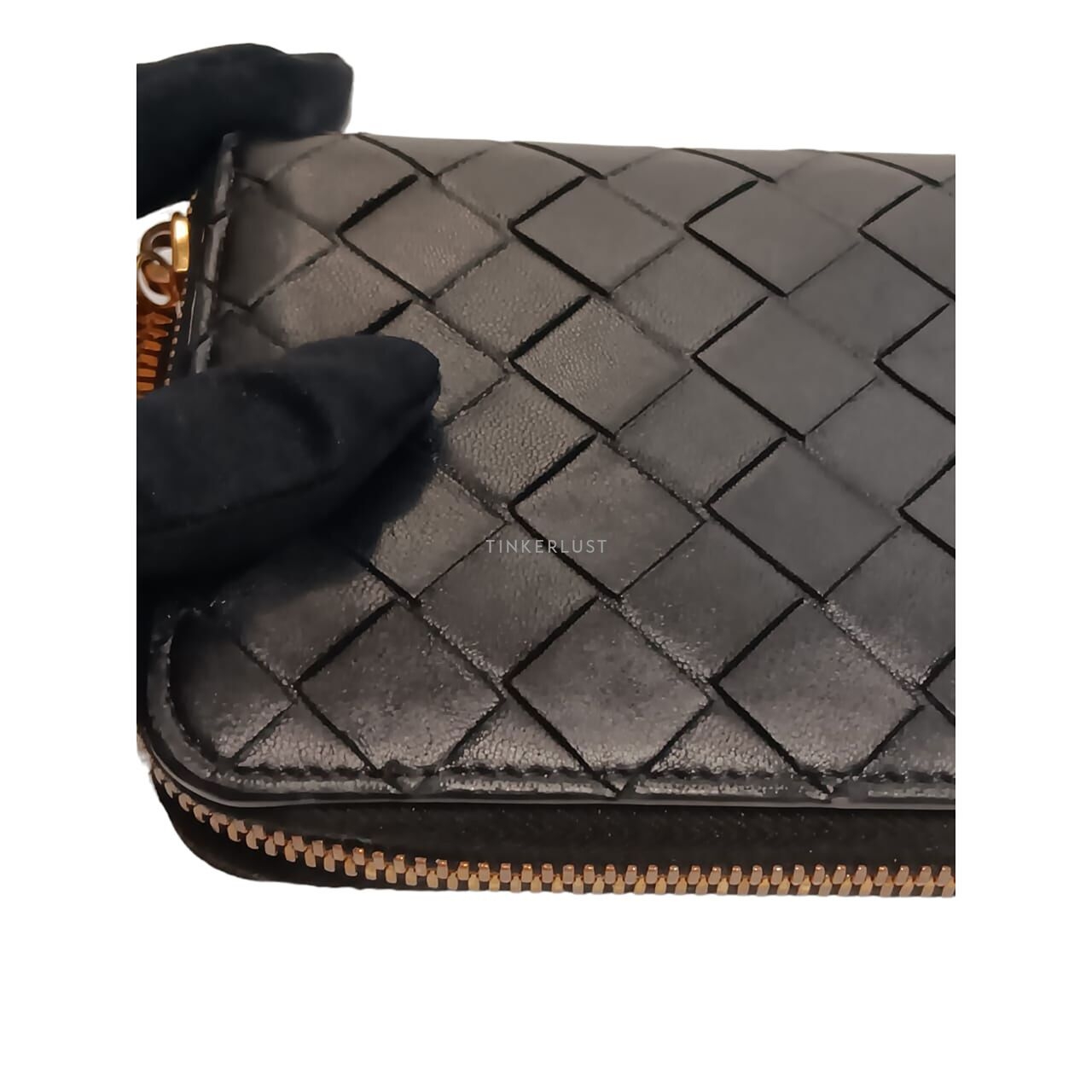 Bottega Veneta Black Zippy GHW Wallet