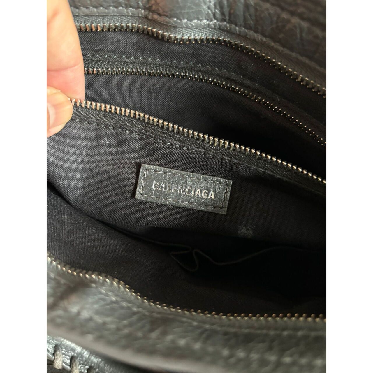 Balenciaga Small Clasiic Logo Strap SHW Dark Grey 2019 Satchel Bag 