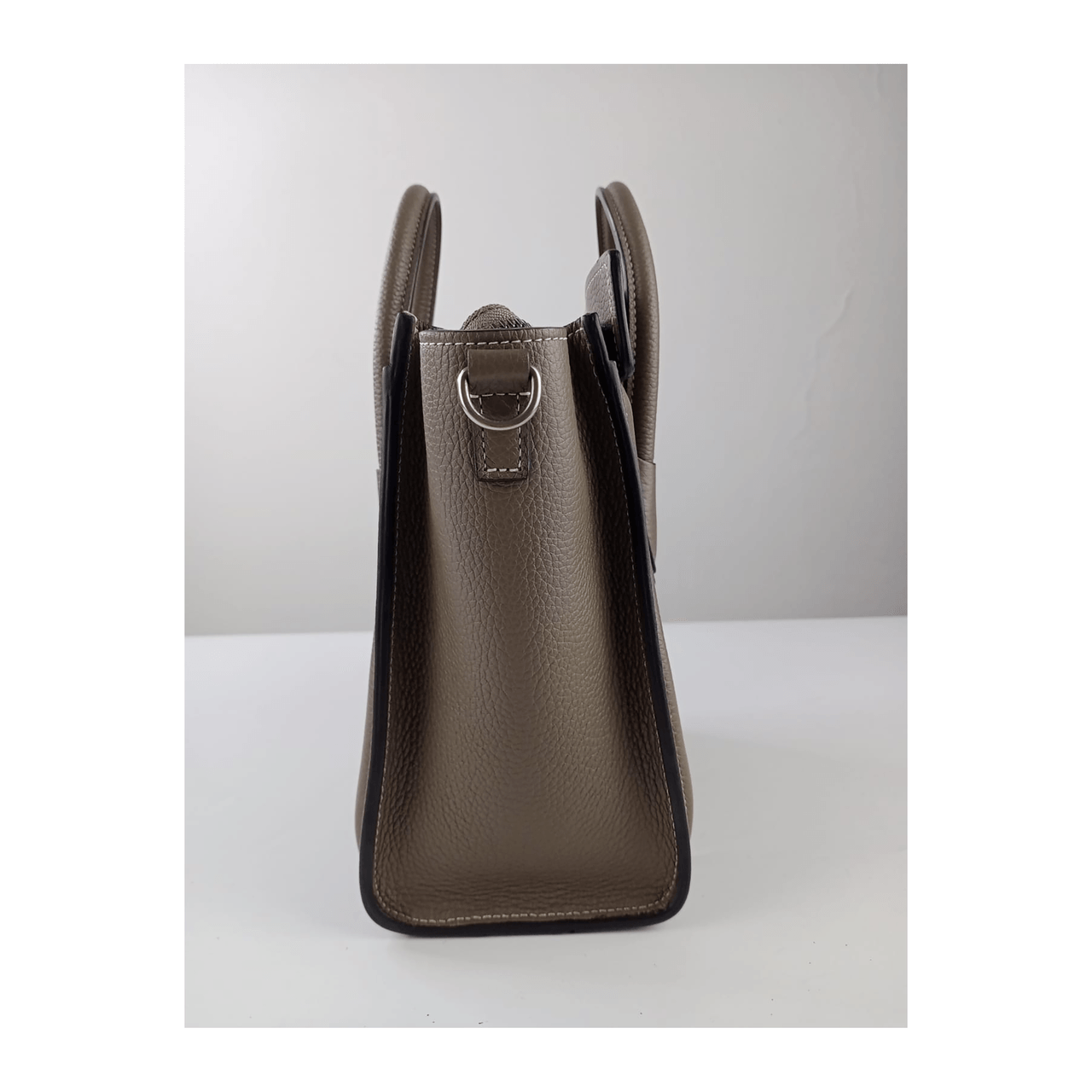 Celine Nano Luggage Bag In Drummed Calfskin Souris 2019 Satchel