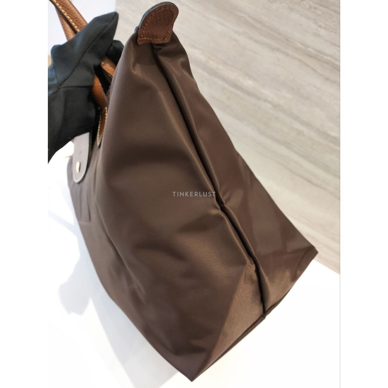 Longchamp Classic LLH Large Long Handle Ebene Brown Flap Handle Tote Bag