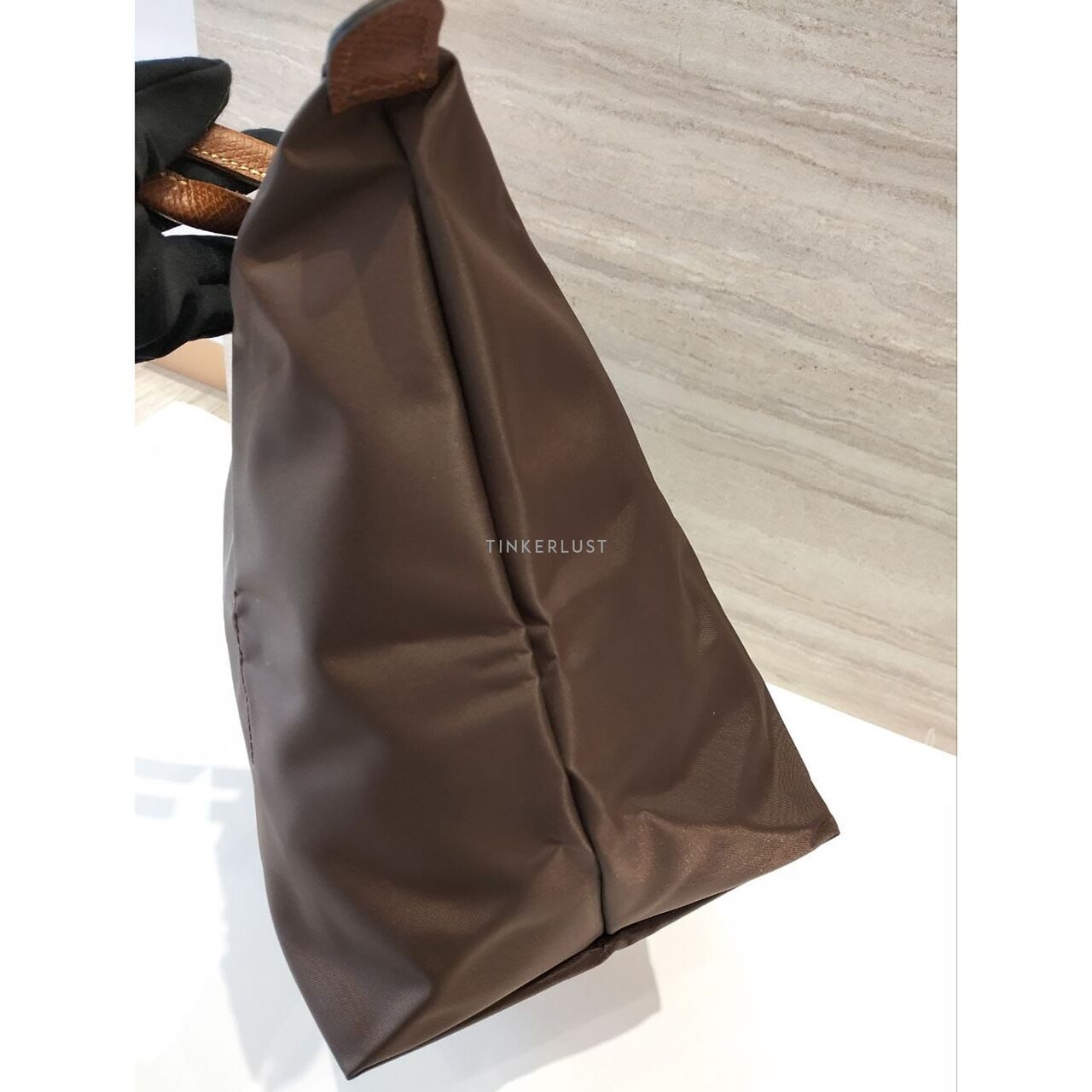 Longchamp Classic LLH Large Long Handle Ebene Brown Flap Handle Tote Bag