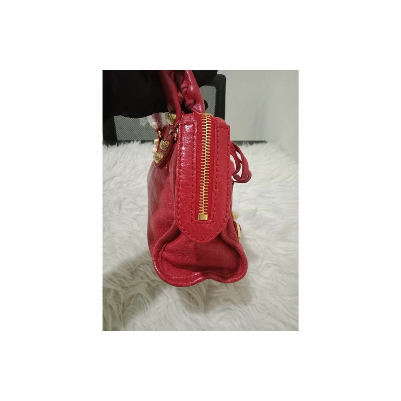 Balenciaga Classic Mini City GHW Red 2015 Satchel