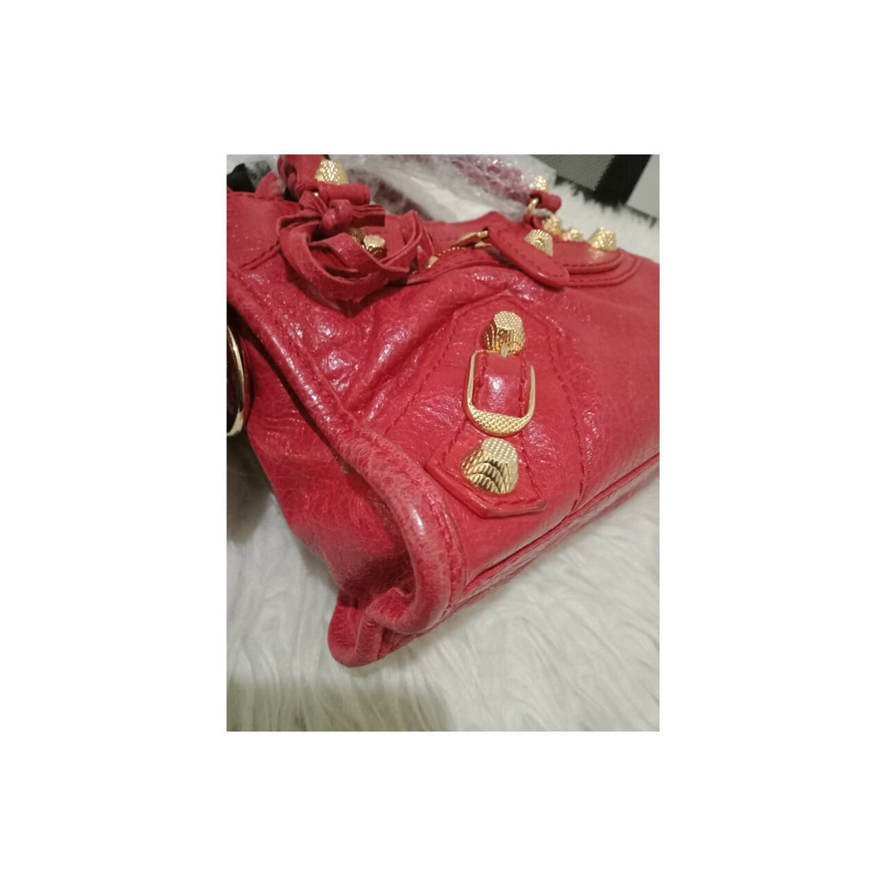 Balenciaga Classic Mini City GHW Red 2015 Satchel