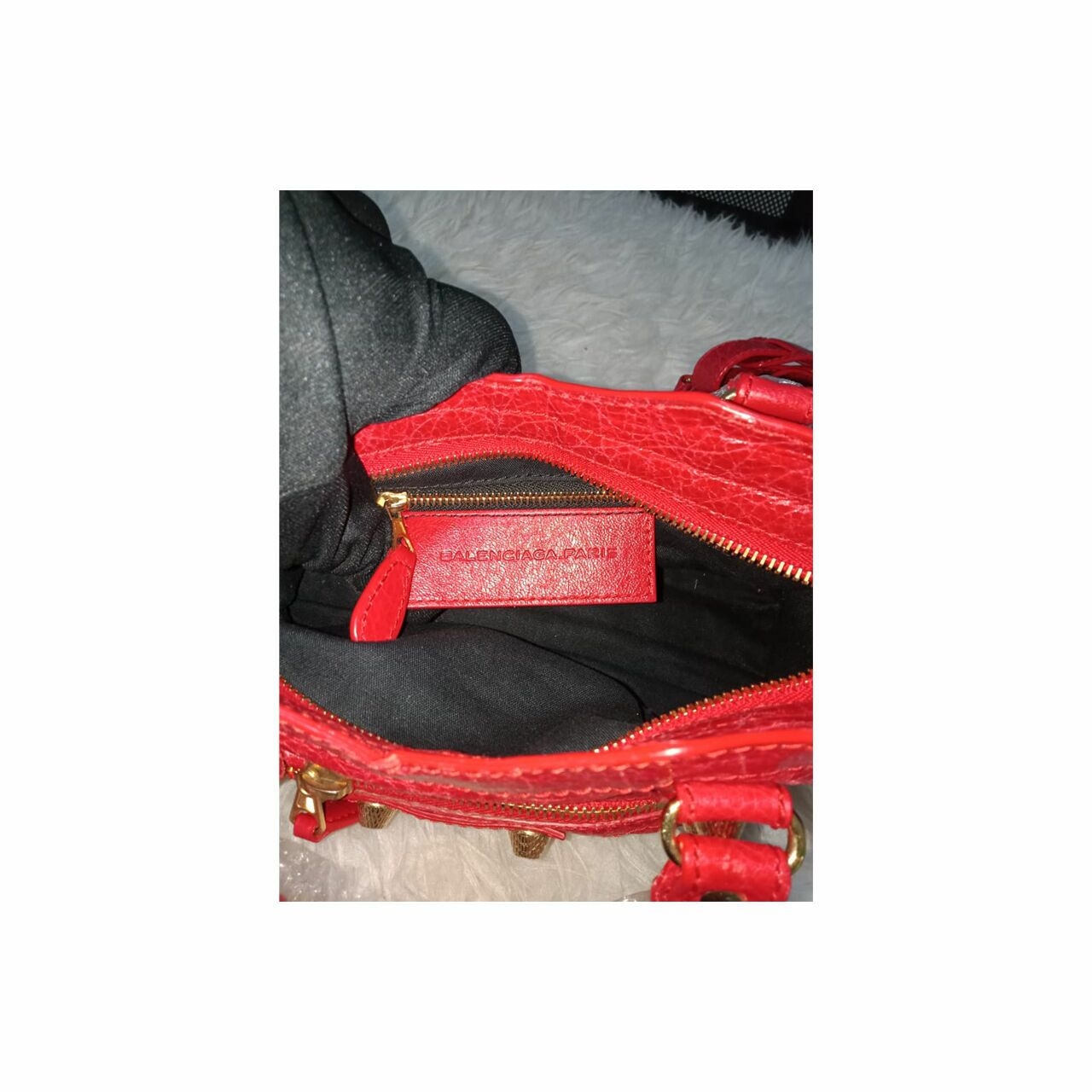 Balenciaga Classic Mini City GHW Red 2015 Satchel