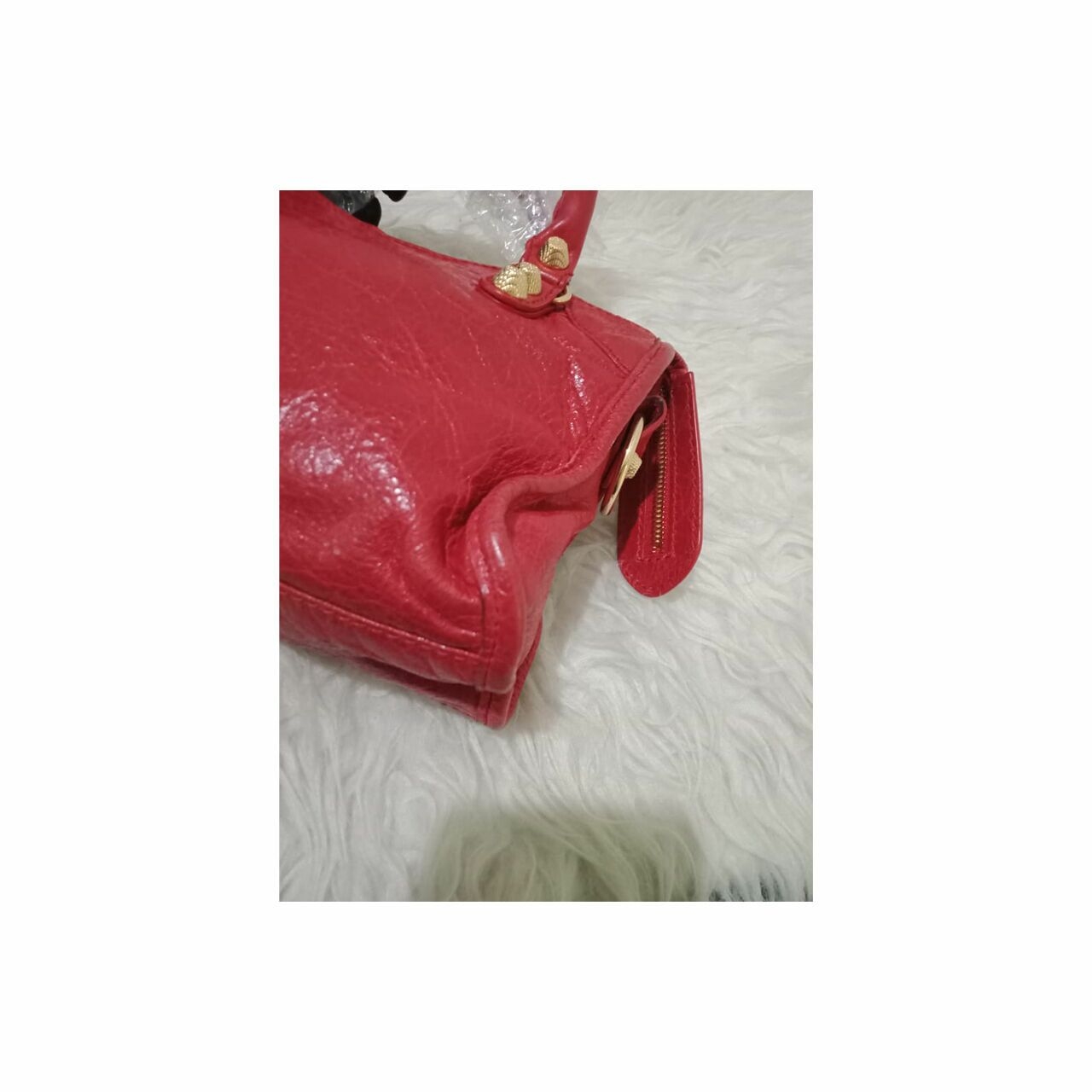 Balenciaga Classic Mini City GHW Red 2015 Satchel