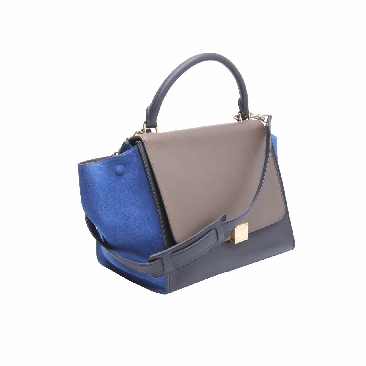 Celine Trapeze Three Tone Satchel Bag