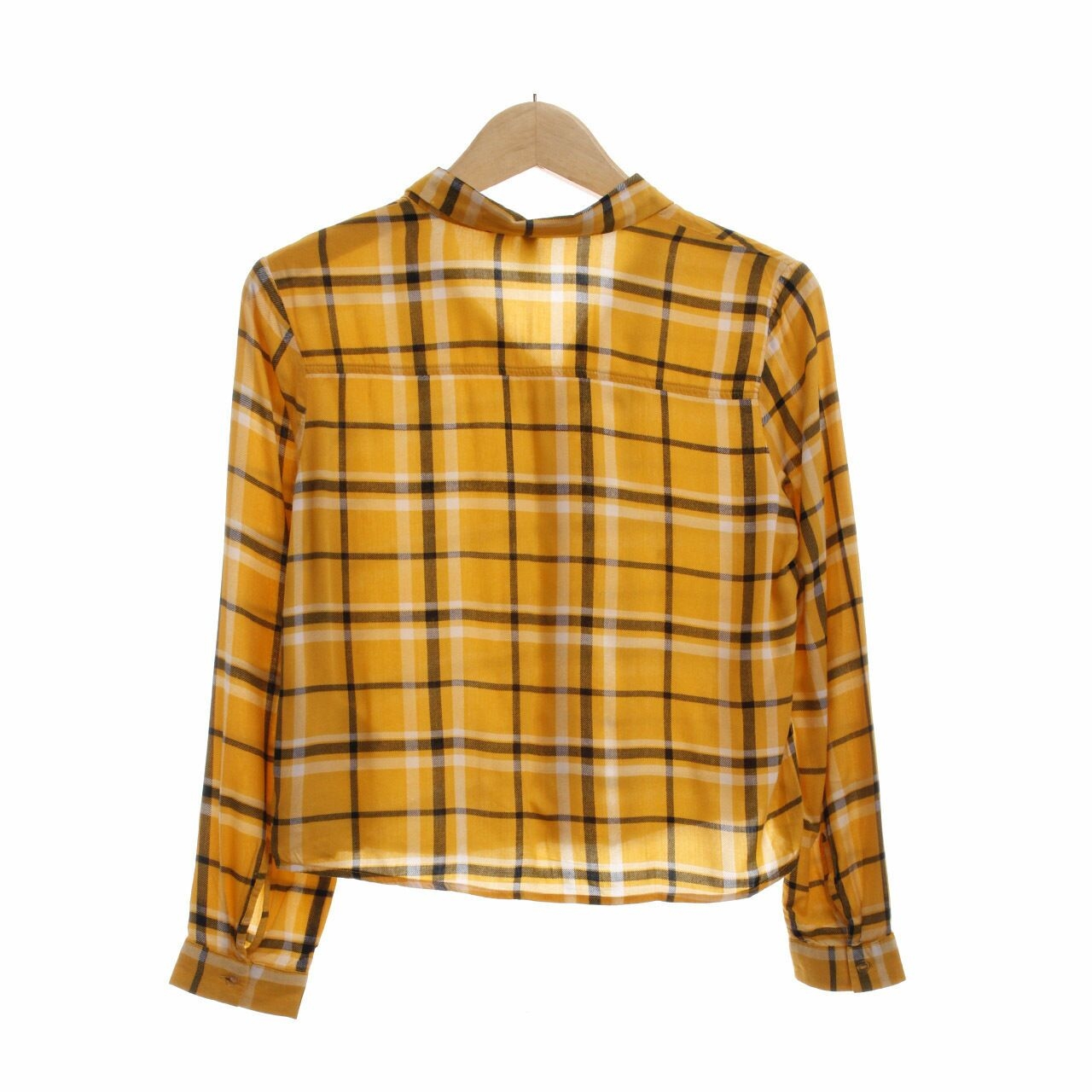 H&M Yellow Plaid Crop Shirt