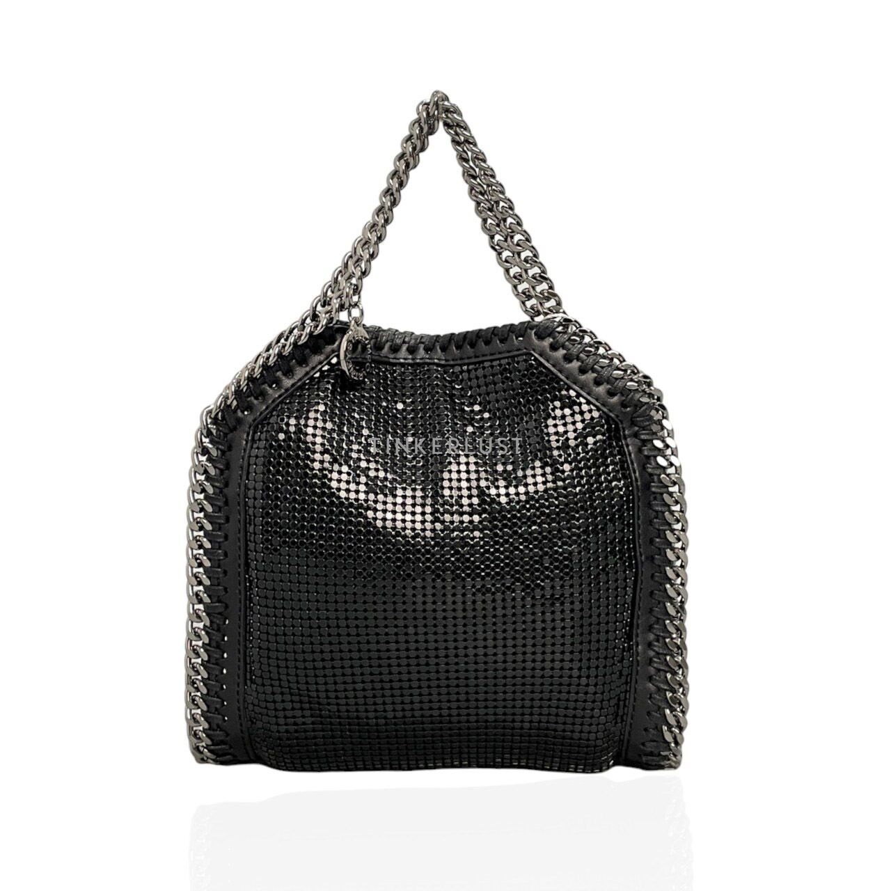 Stella McCartney Tiny Falabella Black Metal Mesh Tote Bag