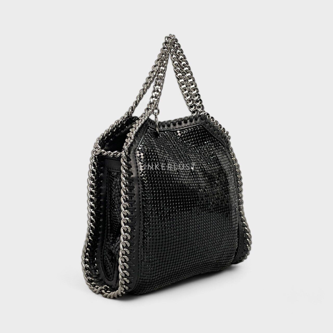 Stella McCartney Tiny Falabella Black Metal Mesh Tote Bag