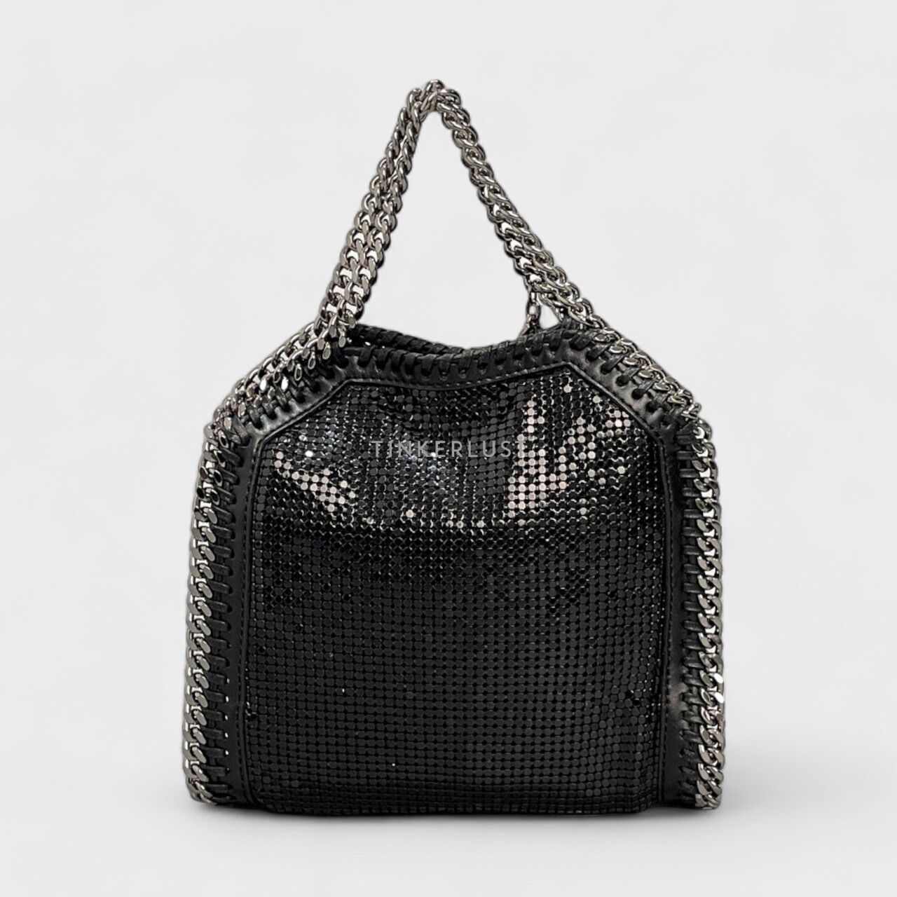 Stella McCartney Tiny Falabella Black Metal Mesh Tote Bag