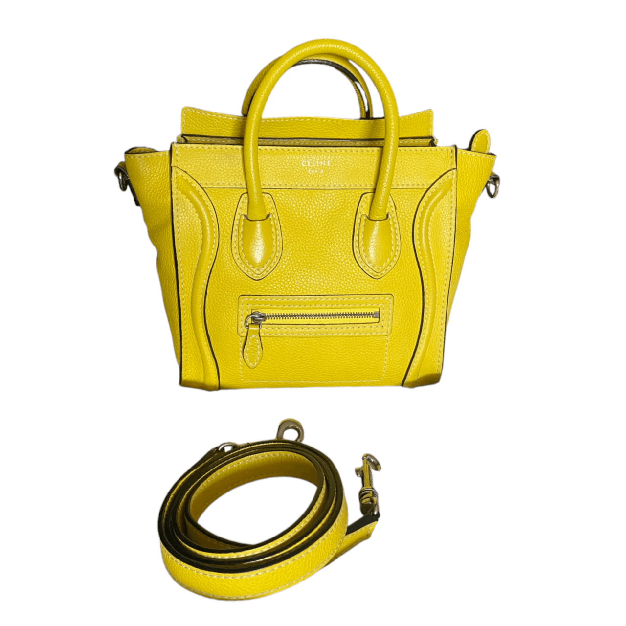 Celine Yellow Nano Luggage Bag